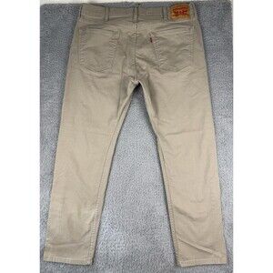 Levis 502 Jeans Mens 38X32 Khaki Beige Regular Tapered Fit Casual Denim Adult